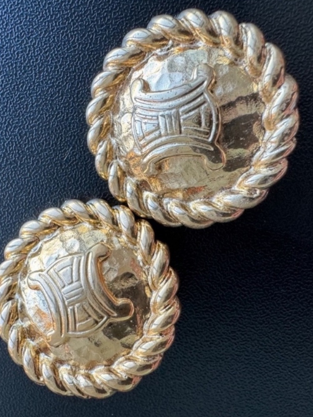 Celine Triomphe Macadam Clip On Earrings - Picture 5 of 9